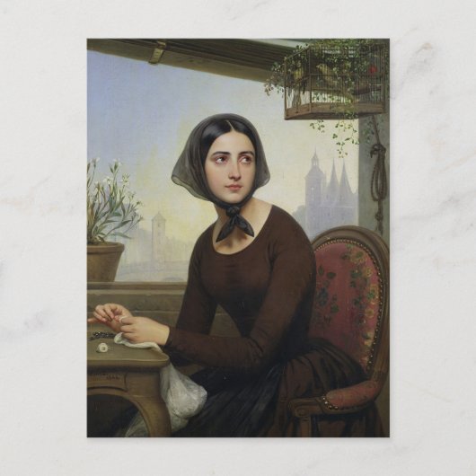 Carte Postale Rigolette essaie de se distraire (Devant)