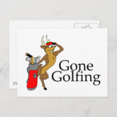Carte Postale Rindeer de golf (Devant / Derrière)