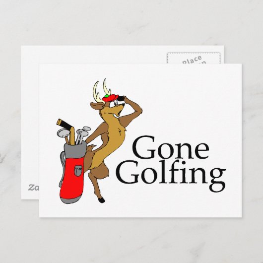 Carte Postale Rindeer de golf (Devant / Derrière)