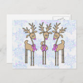 Carte Postale Rinder de ruban rose - Cancer du sein (Devant / Derrière)