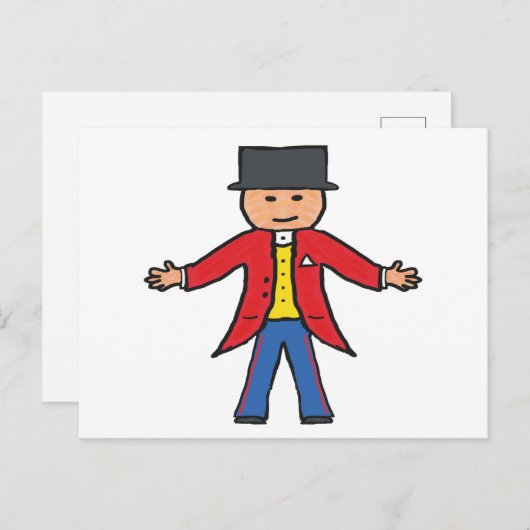 Carte Postale Ringmaster cirque (Devant / Derrière)