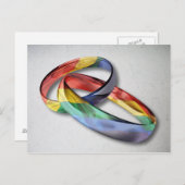 Carte Postale Rings de Rainbow Wedding pour l'Equality (Devant / Derrière)
