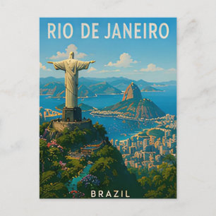 Carte Postale Rio Brésil Montagne de Sucre Plage Vues de la Vill
