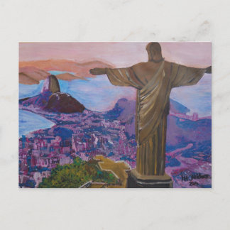 Carte Postale Rio De Janeiro Avec Christ Rédempteur