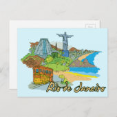 Carte Postale Rio de Janeiro, Brésil Cité mondiale (Devant / Derrière)