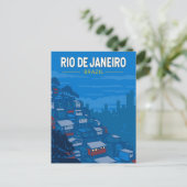 Carte Postale Rio De Janeiro Brésil Favela Voyage Art Vintage (Debout devant)
