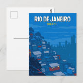 Carte Postale Rio De Janeiro Brésil Favela Voyage Art Vintage (Devant / Derrière)