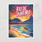 Carte Postale Rio de Janeiro Brésil Illustration Voyage (Devant)