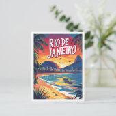 Carte Postale Rio de Janeiro Brésil Illustration Voyage (Debout devant)