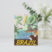 Carte Postale rio de janeiro Brésil impression de voyage rétro. (Debout devant)