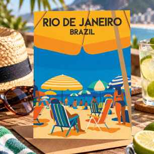Carte Postale Rio De Janeiro Brésil Plage Voyage Vintage