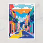 Carte Postale Rio de Janeiro Brésil Pop Art Voyage Illustration (Devant)