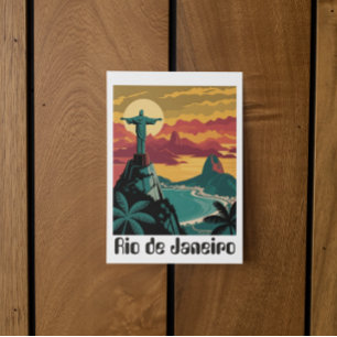 Carte Postale Rio de Janeiro Brésil Voyage Art Coloré