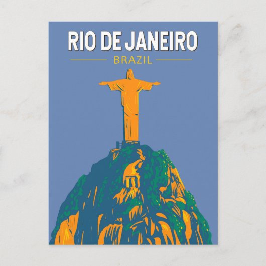 Carte Postale Rio De Janeiro Brésil Voyage Art Rétro (Devant)
