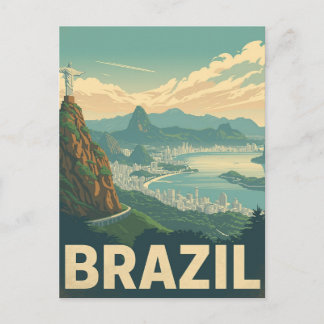 Carte Postale Rio de Janeiro Brésil Voyage Rétro