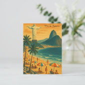 Carte Postale Rio de Janeiro colorée Brésil Plage Copacabana (Debout devant)