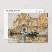 Carte Postale Rio dei Mendicanti, Venise par John Singer Sargent (Devant / Derrière)