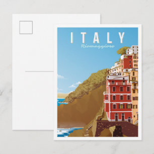Carte Postale Riomaggiore Italie Art Ancien voyage
