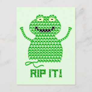 Carte Postale Rip It ! Grenouille à crochet vectorielle (Arrière