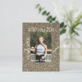 Carte Postale RIP mes 20 ans argent or anniversaire ajouter nom (Debout devant)