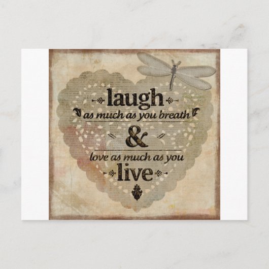 Carte Postale Rire Autant Que Vous Respire L'Esprit Citation Cad (Devant)