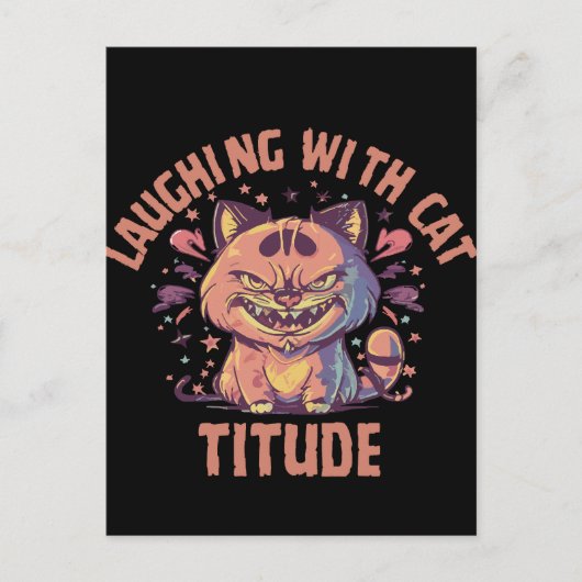 Carte Postale Rire avec une attitude de chat (Devant)