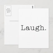 Carte Postale Rire. Modèle De Citation De Rire Noir Et Blanc (Devant / Derrière)