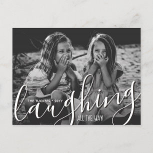 Carte Postale Rire tout le chemin Joyeux Noël Rouge Photo