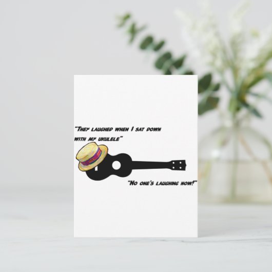 Carte Postale Rire Ukulele (Debout devant)