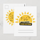 Carte Postale Rise Above Shine Beyond Cute Sun Postcard (Devant / Derrière)