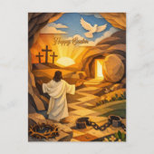 Carte Postale Risen Jesus Empty Tomb 3D Papercut Easter Postcard (Devant)