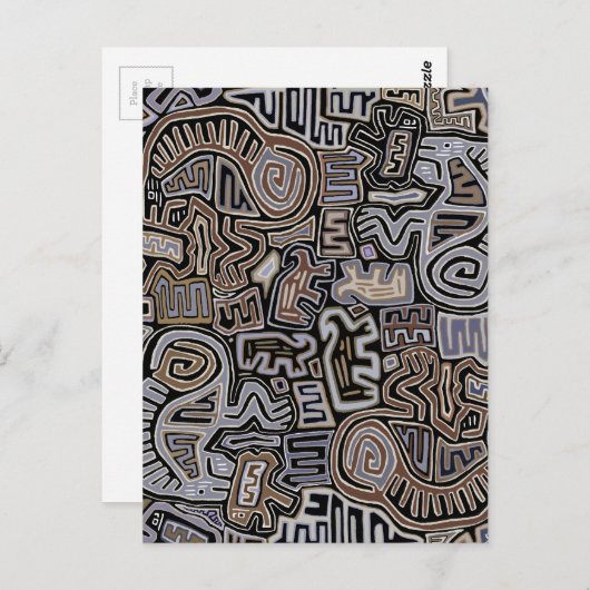 Carte Postale Rituel des esprits du serpent Peyotl chamanique (Devant / Derrière)