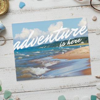 Carte Postale Rivage d'aventure du lac Michigan