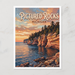 Carte Postale Rivage national Pictured Rocks de Munising