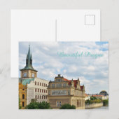 Carte Postale Rive de Prague République tchèque (Devant / Derrière)