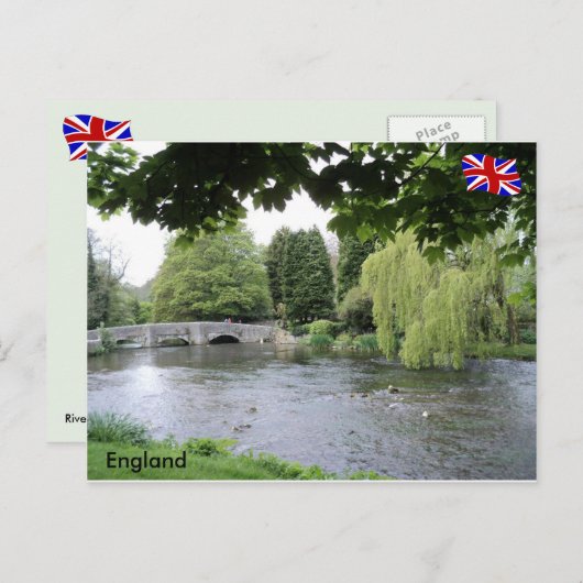Carte Postale River Rye, Peak District, Derbyshire, Angleterre. (Devant / Derrière)