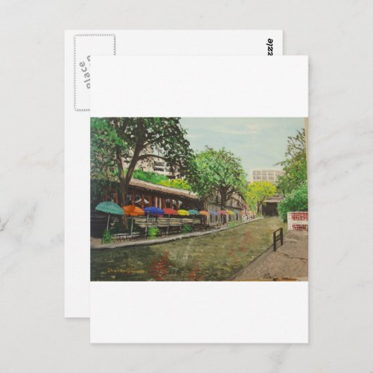 Carte Postale River Walk San Antonio, TX Peinture (Devant / Derrière)