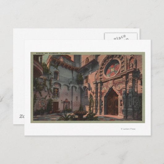 Carte Postale Riverside, CA - Vue de Mission Inn Courtyard (Devant / Derrière)