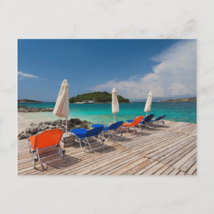 Carte Postale Riviera albanaise, Ksamil, bord de mer de la ville