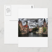 Carte Postale Rivière à Bruges City, Belguim (Devant / Derrière)