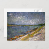 Carte Postale Rivière avec bateaux à rames par Vincent van Gogh (Devant / Derrière)