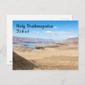 Carte Postale Rivière Brahmaputra et paysage désertique - Tibet (Devant / Derrière)