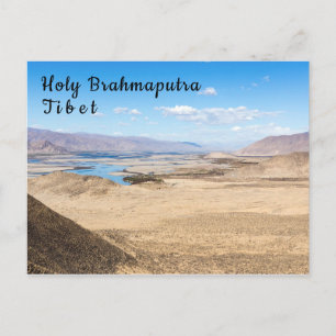 Carte Postale Rivière Brahmaputra et paysage désertique - Tibet