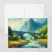 Carte Postale Rivière Bridge Mountains (Devant / Derrière)