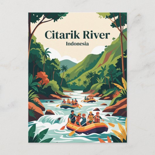 Carte Postale Rivière Citarik, Sukabumi, Java, Indonésie (Devant)