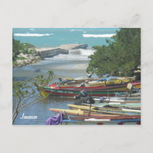 Carte Postale Rivière colorée Bateaux Negril Jamaïque