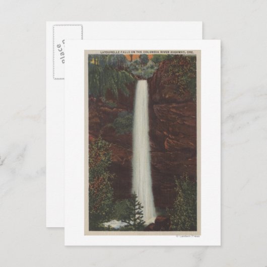 Carte Postale Rivière Columbia, OR - Chutes Latourelle Vue #1 (Devant / Derrière)