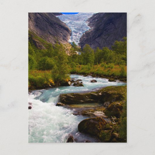 Carte Postale Rivière coulant du glacier de Briksdal (Devant)