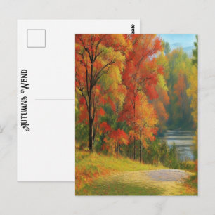 Carte Postale Rivière d'arbres Colorés Automnes Wend Art Intempo