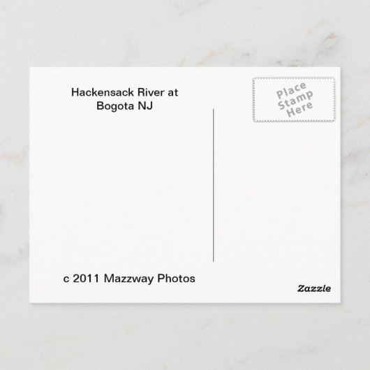 Carte Postale Rivière de Hackensack (Dos)